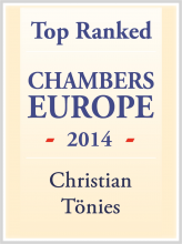 Christian Tönies - top ranked in Chambers Europe 2014